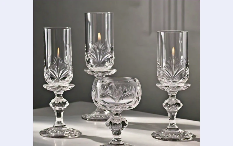 Exquisite 4-Piece Crystal Candle Holders Set for Sale in JHB South - R100
