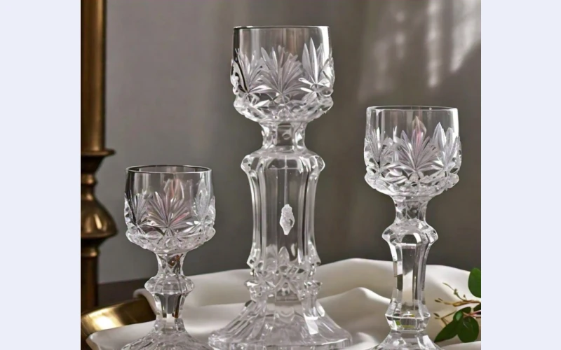 Exquisite 4-Piece Crystal Candle Holders Set for Sale in JHB South - R100